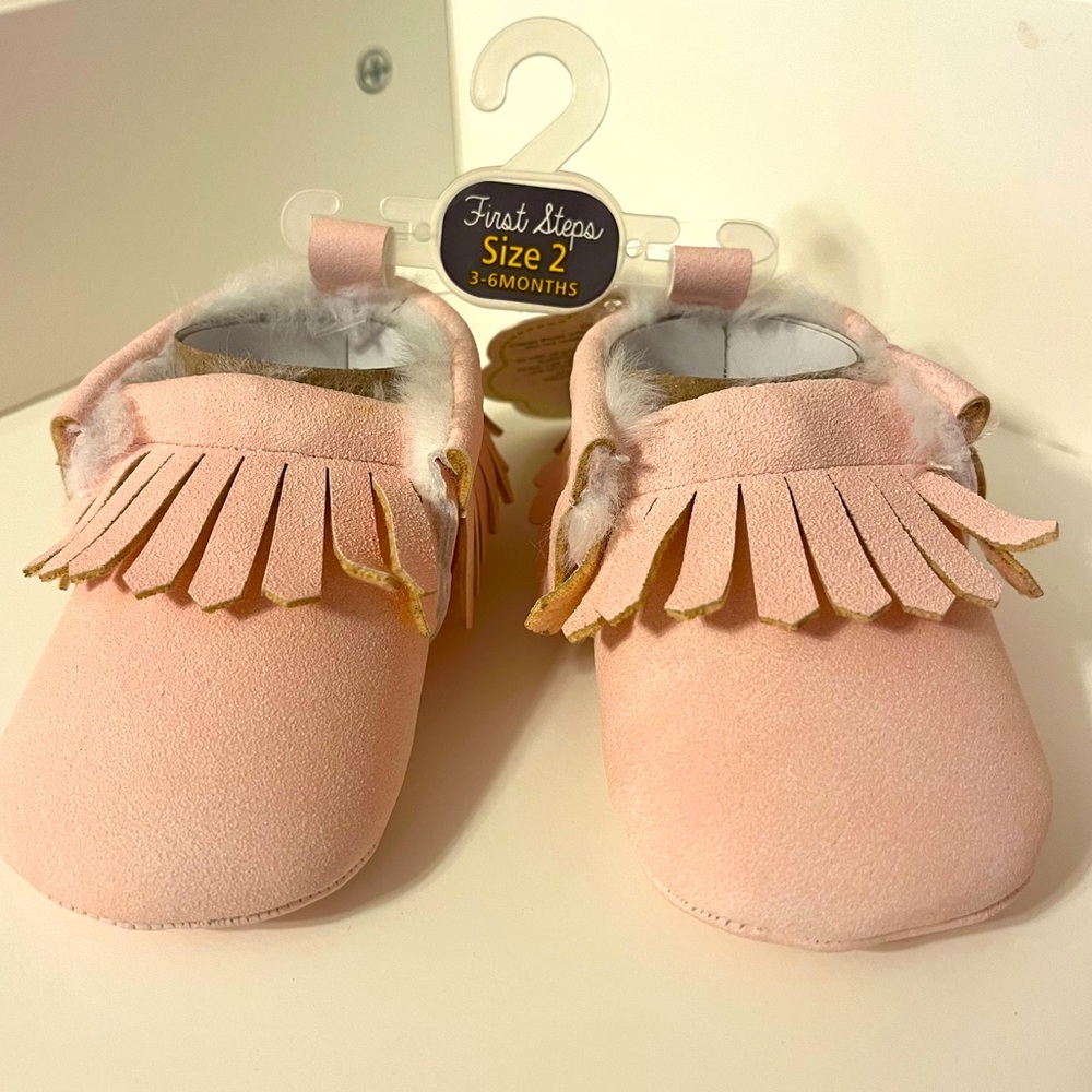 First Steps by Stepping Stones Pink Moccasins